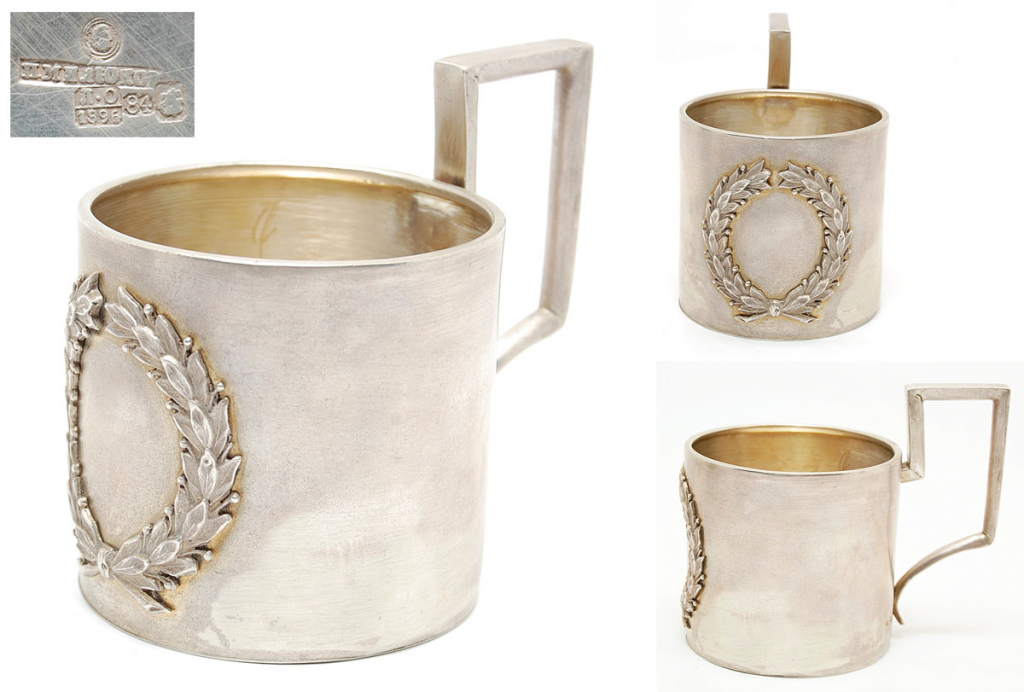 Серебряные подстаканники в русском и классическом стилях. штамповка, литье, чернение гравировка