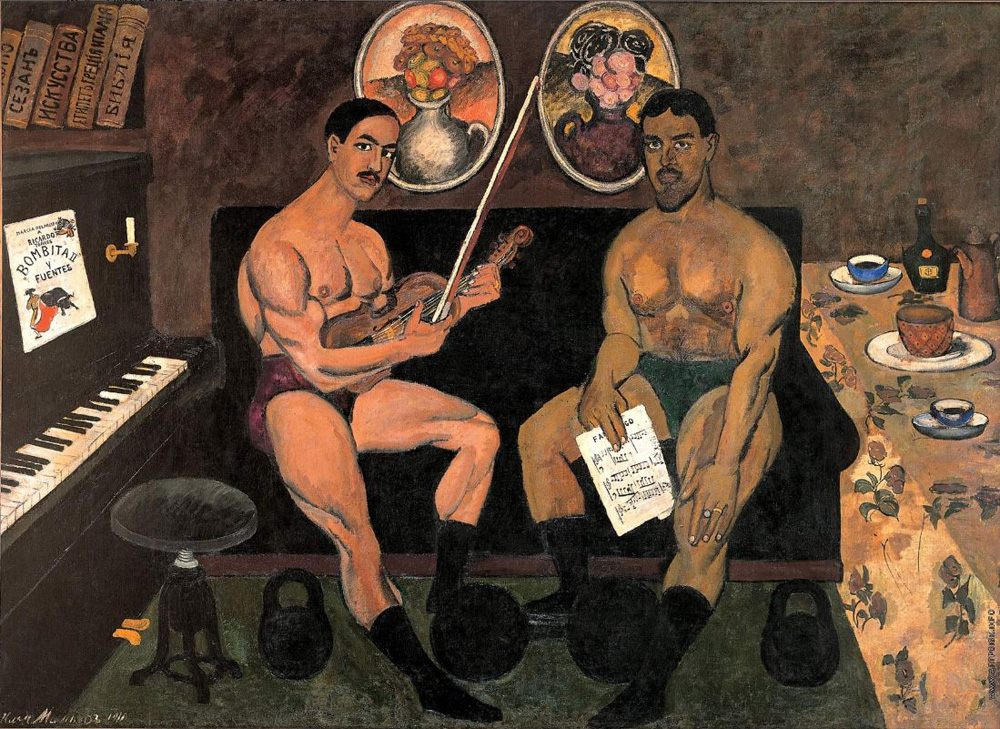 И.И. Машков. «Автопортрет и портрет Петра Кончаловского». 1910 г.