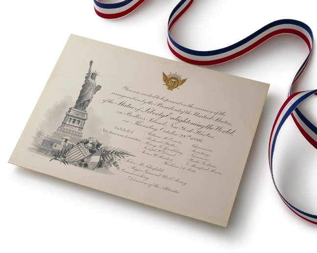 Пригласительные открытки на торжество в честь открытия статуи Свободы