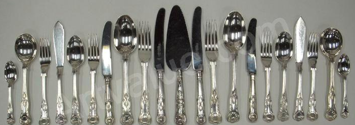 Набор столовых посеребренных предметов для двух персон, 1962 г. 