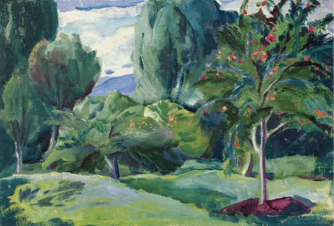 А.И. Кравченко. «Пейзаж с яблоней».