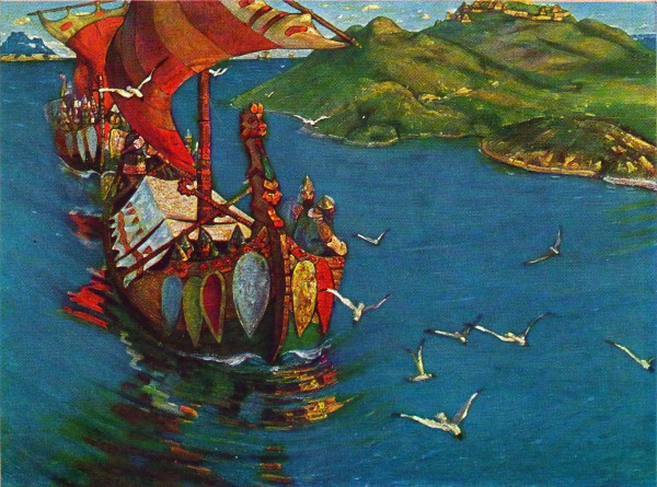 Н. Рерих. «Заморские гости». 1901 г.