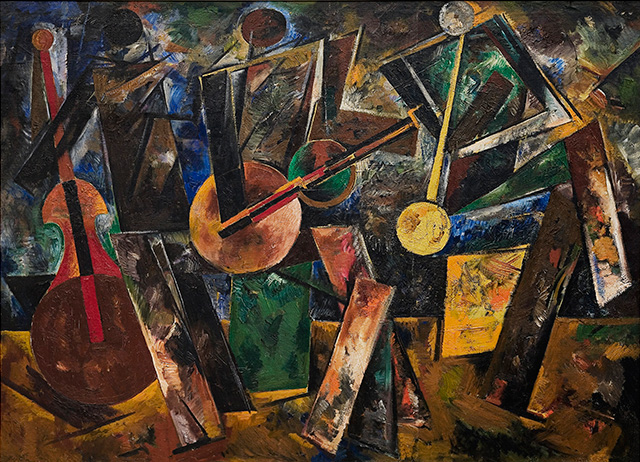 В.Ф. Степанова. «Три фигуры. Музыканты». Картина №23 из серии «Фигуры». 1920 год.