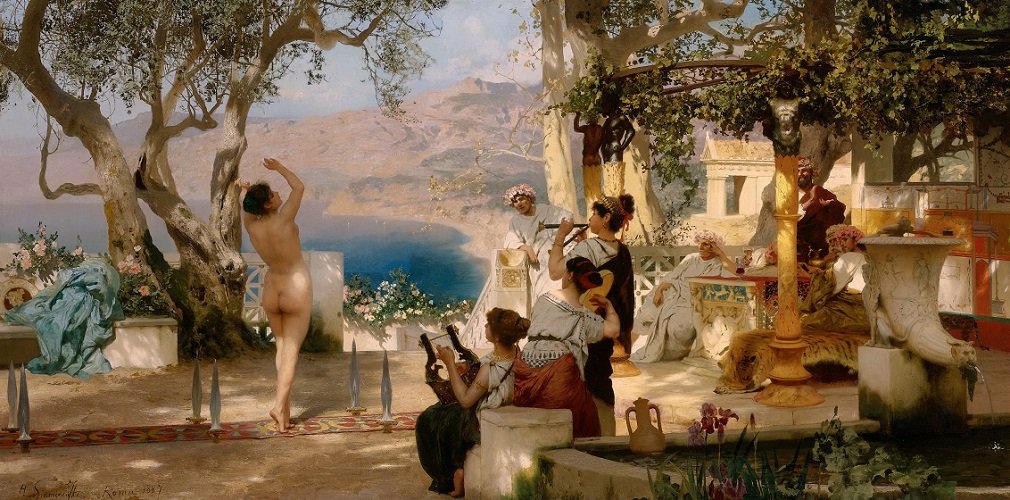 Картина Г. Семирадского «Танец среди мечей».