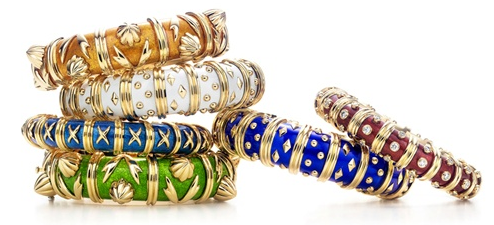 Браслеты. Золото эмаль