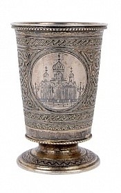 Рюмка серебряная с чернью Овчинников