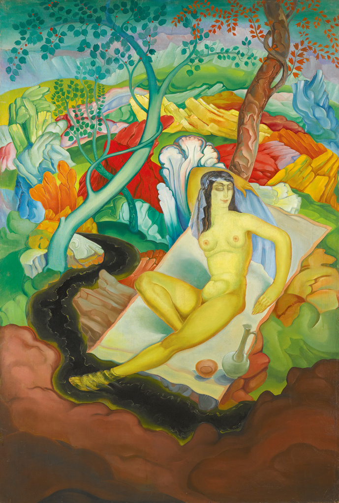 Л. Гудиашвили. Картина «У черного ручья» в оригинале (после реставрации).