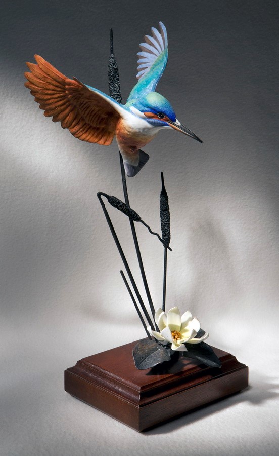 Статуэтка «Зимородок» из серии «Садовые и певчие птицы Англии». Костяной фарфор. Royal Worcester. XX век