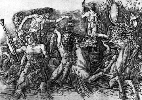 А. Мантенья. «Битва морских божеств». Резцовая гравюра на меди. Ок. 1470 г. 