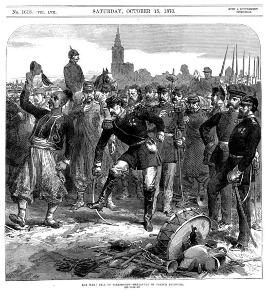 У. Симпсон. «Франко-прусская война: осень Страсбурга — выезд французских заключенных». 1870 г