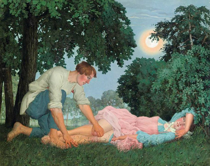 К. Сомов. «Русская пастораль». 1922 г.