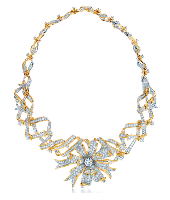 «Лента Розетт» колье и подвеска составляют ожерелье из платины, золота, бриллиантов