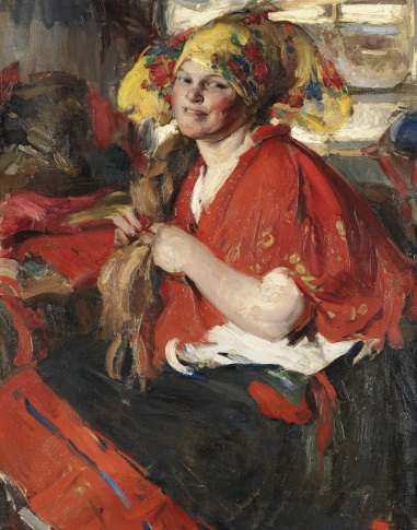 А.Е. Архипов. «Крестьянка в красной шали».