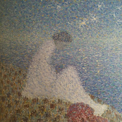 Картина А. Богомазова «Ожидание» в стиле неоимпрессионизма.