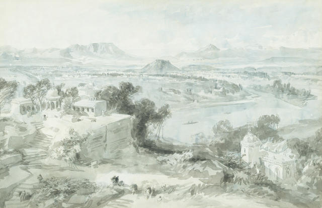Уильям Симпсон. Акварель «Вид на Бомбей».