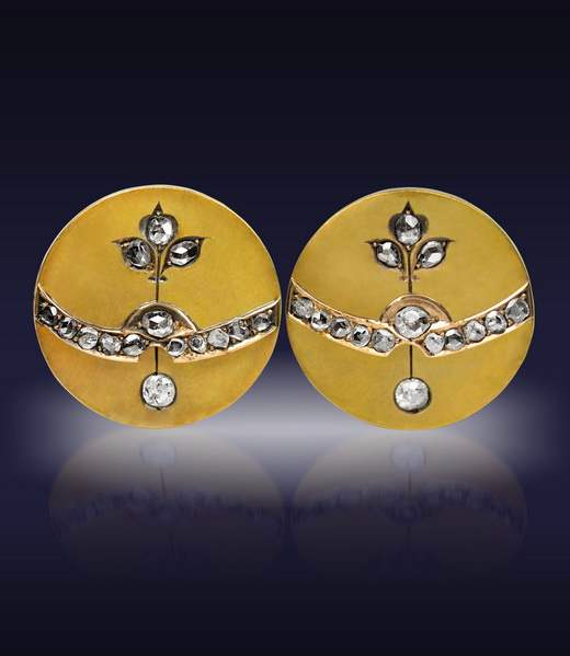 Запонки, конец XIX в. Золото, бриллианты