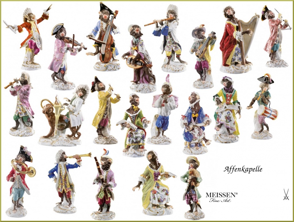 Композиция «Обезьяний оркестр». Создана Кендлером в 1753 году. Мейсен Композиция «Обезьяний оркестр». Создана Кендлером в 1753 году. Мейсен