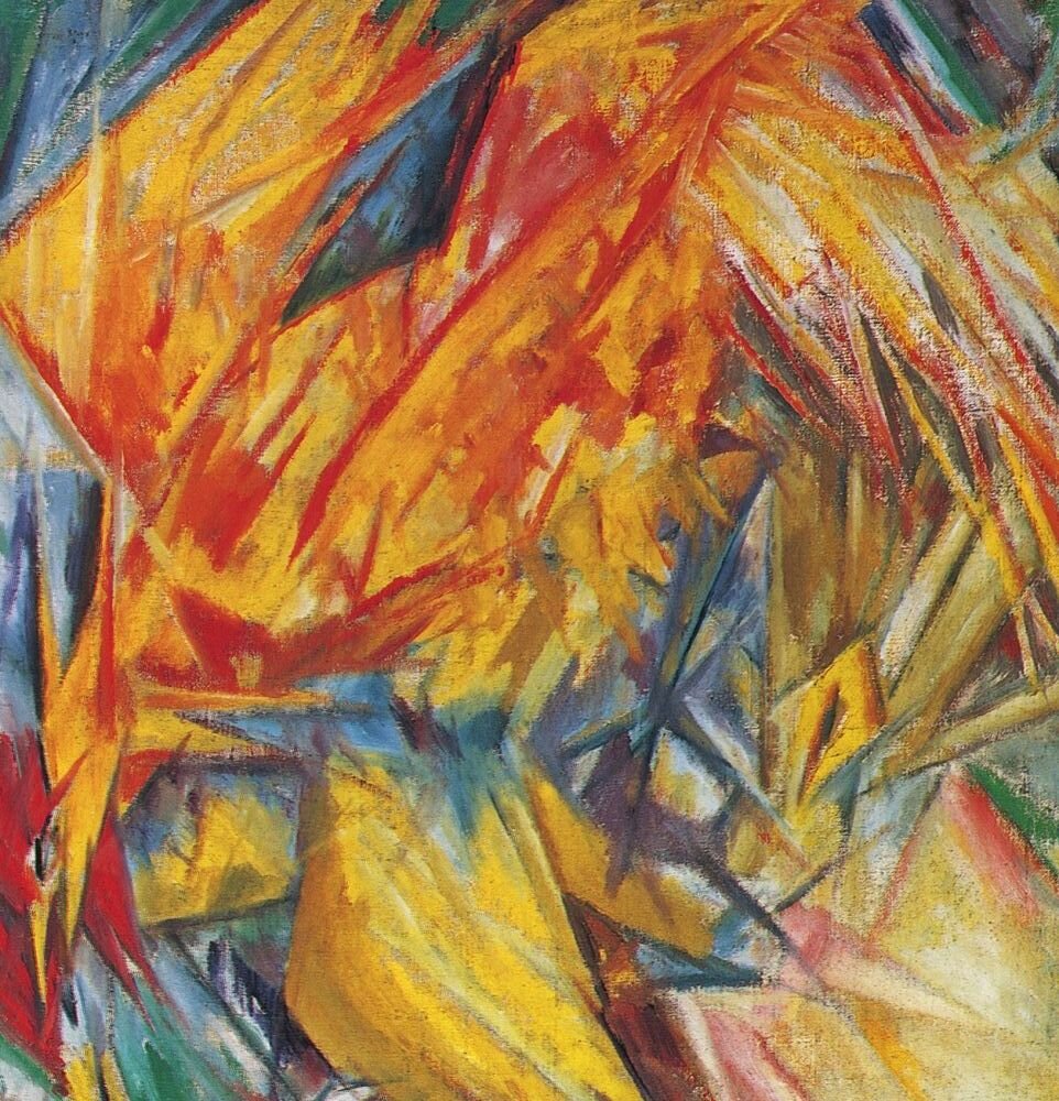 М. Ларионов. «Петух (лучистый этюд)». 1912 г. 