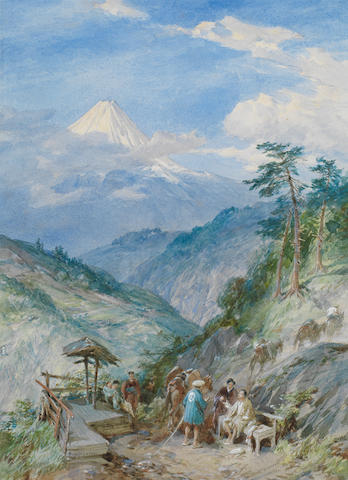 У. Симпсон. Акварель «Фудзияма. Япония». 1889 г