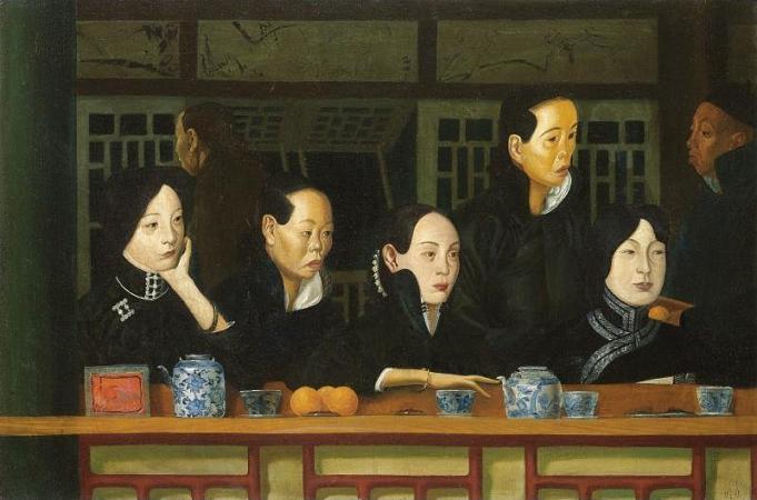 А.Е. Яковлев. «Три женщины в театральной ложе». 1918 г.