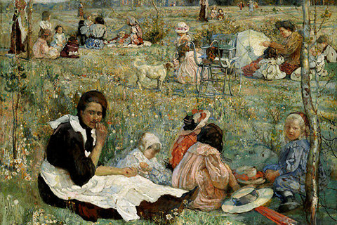 И.И. Бродский «Нянька с детьми». 1912 г.