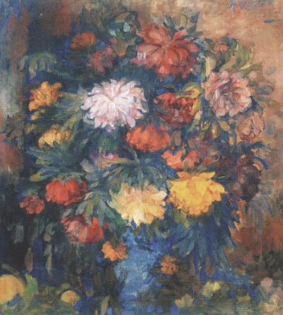 Н.Н. Сапунов. Картина «Пионы». 1908 г. Хранится в Третьяковской галерее.