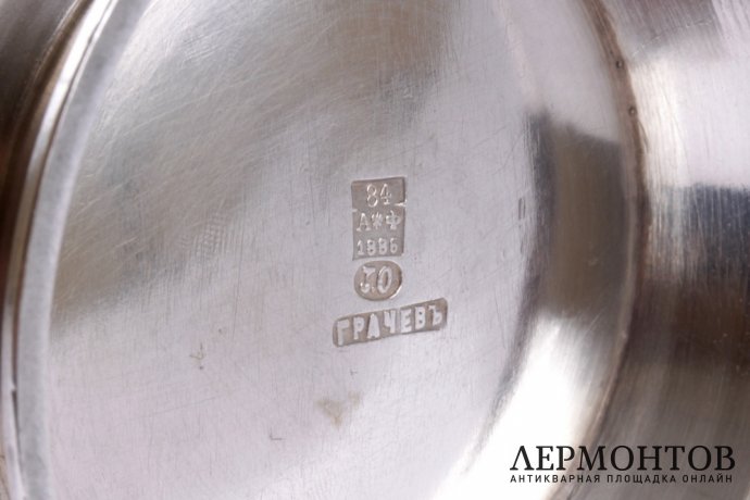 Чайный сервиз. Фирма братьев Грачевых. Серебро 84. Россия