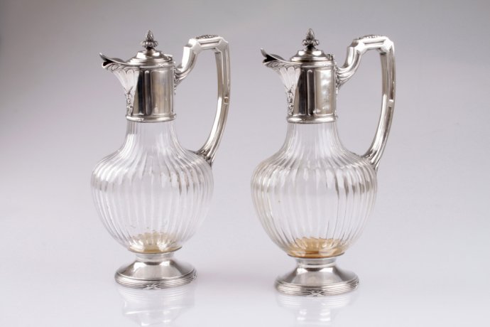 Парные графины Adolphe Debain. Серебро 950. Франция