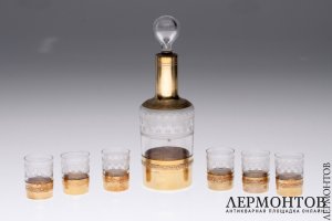 Ликерный набор Ravinet et Baccarat. Серебро 950. Франция