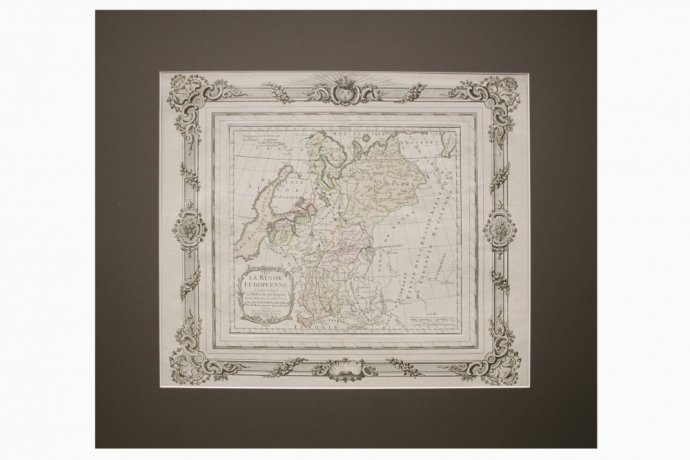 Карта. Европейская часть Российской империи. Louis Brion. Париж, 1766 год.