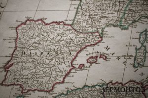 Карта. Римская империя. Запад и Восток. Жиль Робер Вогонди. Франция, XVIII век.