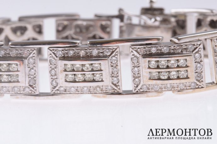 Браслет с бриллиантами 7,04 к. Белое золото 585 пробы.