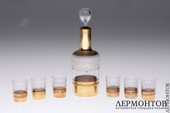 Ликерный набор Ravinet et Baccarat. Серебро 950. Франция