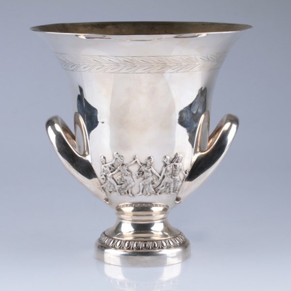 Ведро для льдабутылки. Франция, ювелирная фирма Cartier. 2 половина 20 века. Серебро 950. 