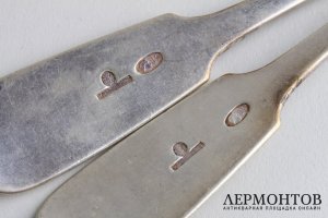 Комплект столовых ложек. 6 шт. И. Хлебников. Серебро 84 пробы. Российская империя