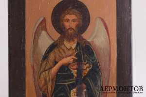 Икона Иоанна Крестителя. Письмо по металлу.