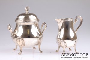 Чайный сервиз Е. Puiforcat. Серебро 950. Франция