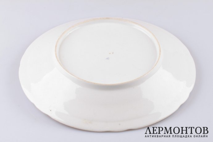 Тарелка в стиле шинуазри. Завод Попова. Фарфор. Российская империя