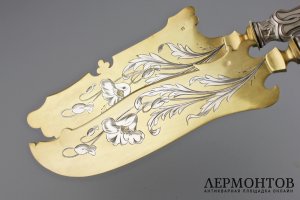 сервировочный набор в футляре GUSTAV VEYRAT. СЕРЕБРО 950. ФРАНЦИЯ