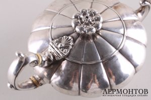 Чайник заварочный в стиле барокко. Серебро 925 пробы. Голландия
