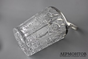 Хрустальное ведерко для льда. Серебро 800. Европа. XX век