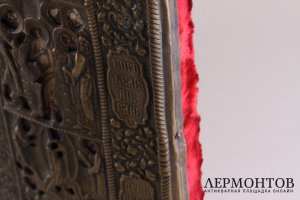 Икона "Двунадесятные праздники " в латунном окладе. ХIХ в.