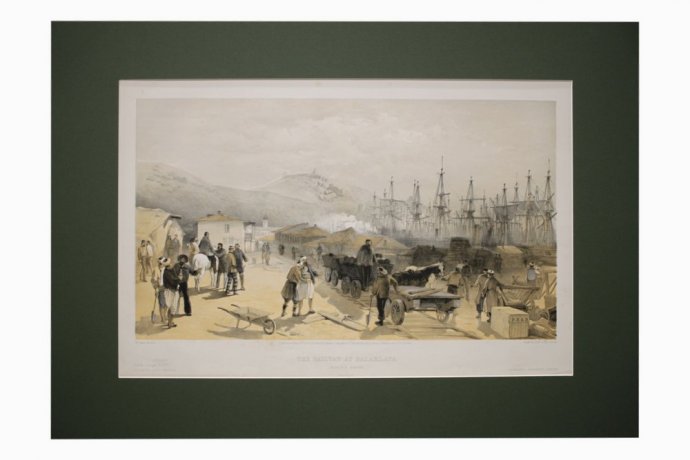 Литография. Железная дорога в Балаклаве. Крымская война. У. Симпсон. Лондон, 1855 г.