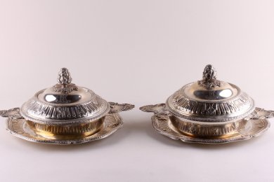 Комплект блюд для сервировки. Paillard Freres. Серебро 950 пробы. Франция, XIX в.