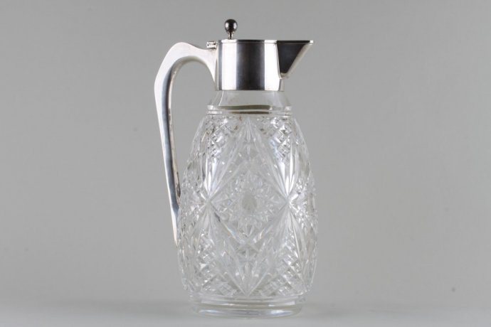Графин для вина и воды в классическом стиле. Серебро 800, хрусталь. Германия, н. XX в