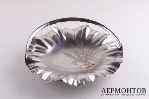 Конфетница в стиле модерн. К. Фаберже. Серебро 84 пробы, золочение. Россия, 1896 г.