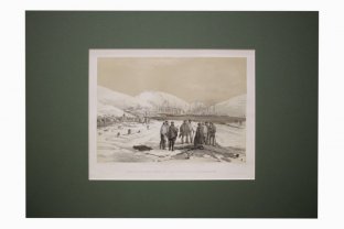 Литография. Солдатские могилы на берегу Балаклавской бухты. У. Симпсон. Лондон, 1855г