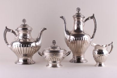 Чайный и кофейный сервиз Emile Puiforcat. Серебро 950 пробы. Франция, XIX в