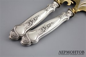 сервировочный набор в футляре GUSTAV VEYRAT. СЕРЕБРО 950. ФРАНЦИЯ