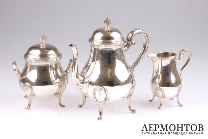 Чайный сервиз Е. Puiforcat. Серебро 950. Франция
